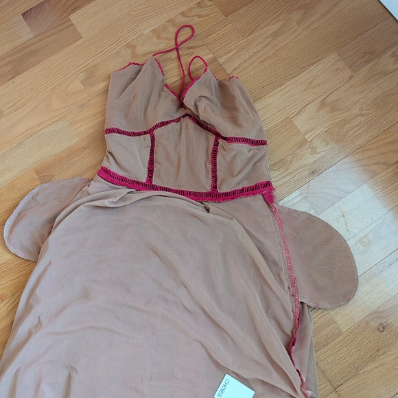 Fuchsia Crochet Lace Maxi Dress Size M - Picture 6 of 11